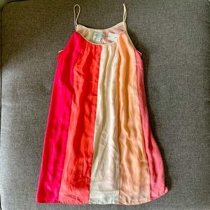 Pink Striped midi Brunch Dress